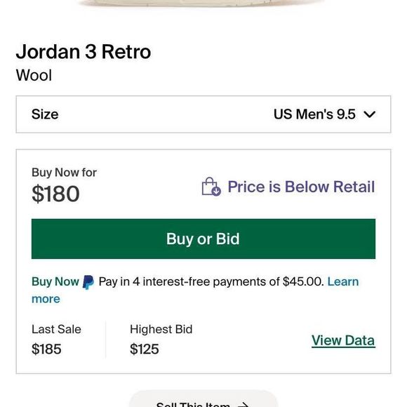 Jordon 3 Retro Wool (size 9.5) main image 5